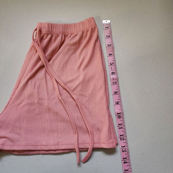 Capella Sleep Set Womens Small Pink Long Sleeve Top & Shorts Ribbed Knit Stretch - Picture 7 of 11